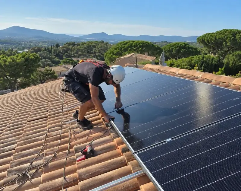 Installateur panneaux solaires Les Tourrettes — pose photovoltaïque sur toiture